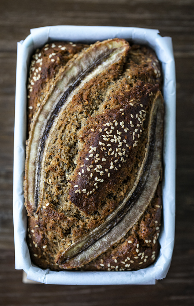 Wholesome Seeded Banana Bread with Tahini and Olive oil