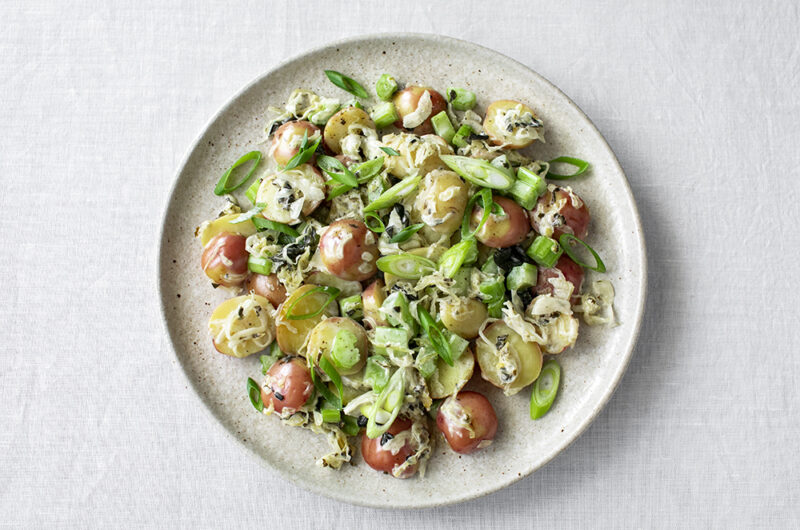Potato and Sauerkraut Salad. Vegan, GF recipe.