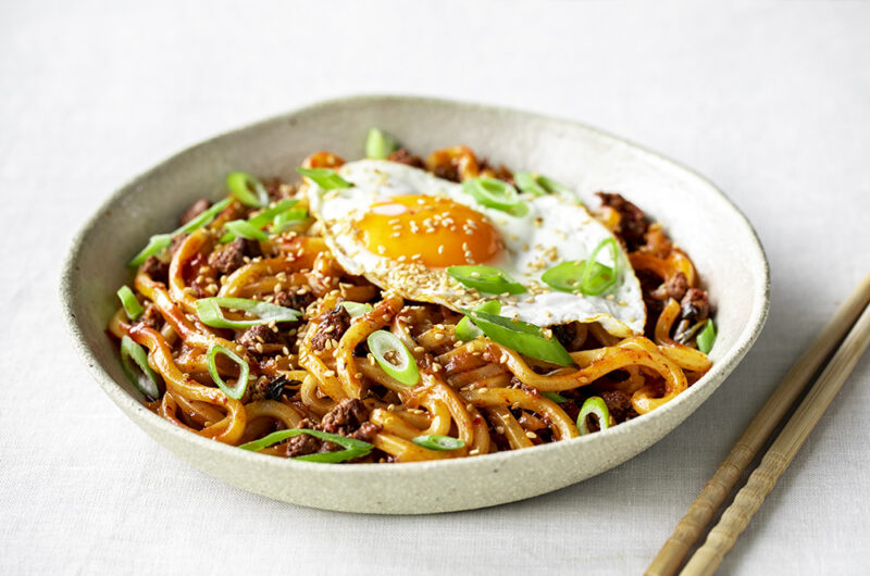 Kimchi Udon Noodle Stir Fry