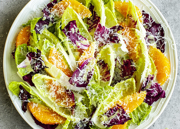 Bitter Leaves, Orange and Parmesan Cheese Salad