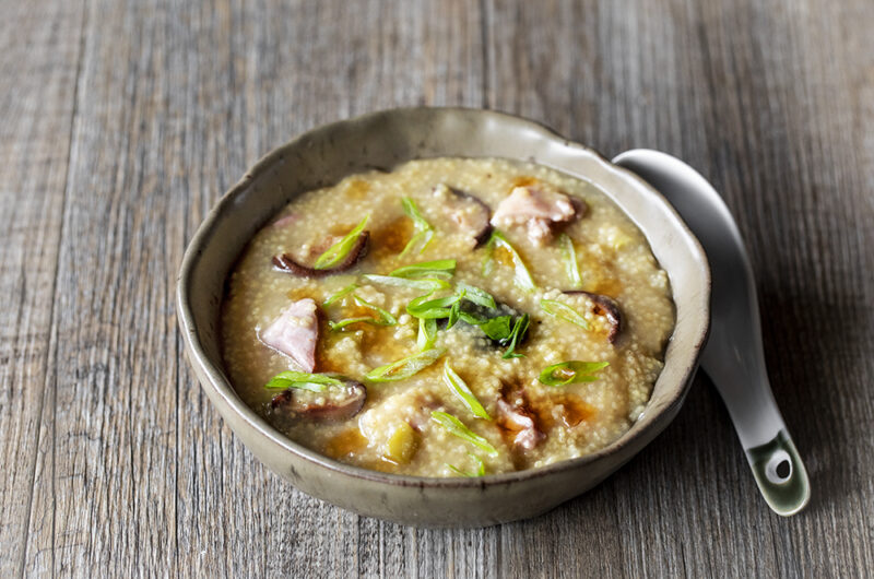 Millet Congee with Chicken and Shiitake