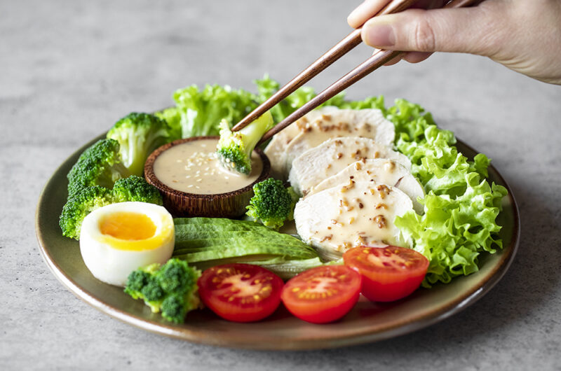 How To Make Juiciest Poached Chicken Breast + Bonus: Japanese-style chicken salad.